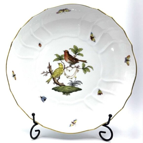 Herend Rothschild Bird Collection (RO) Shallow Serving Bowl Tray #1082 Hungary - Picture 1 of 15